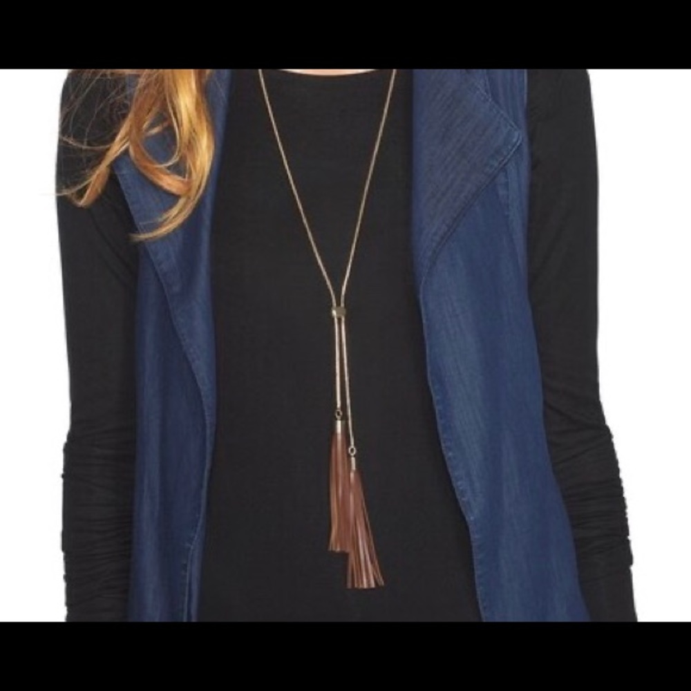 WHBM Double Tassel Statement Necklace